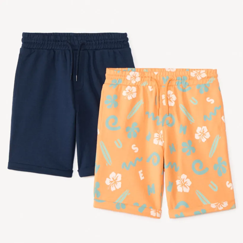 Lot de 2 bermudas en molleton fantaisie pour garçon