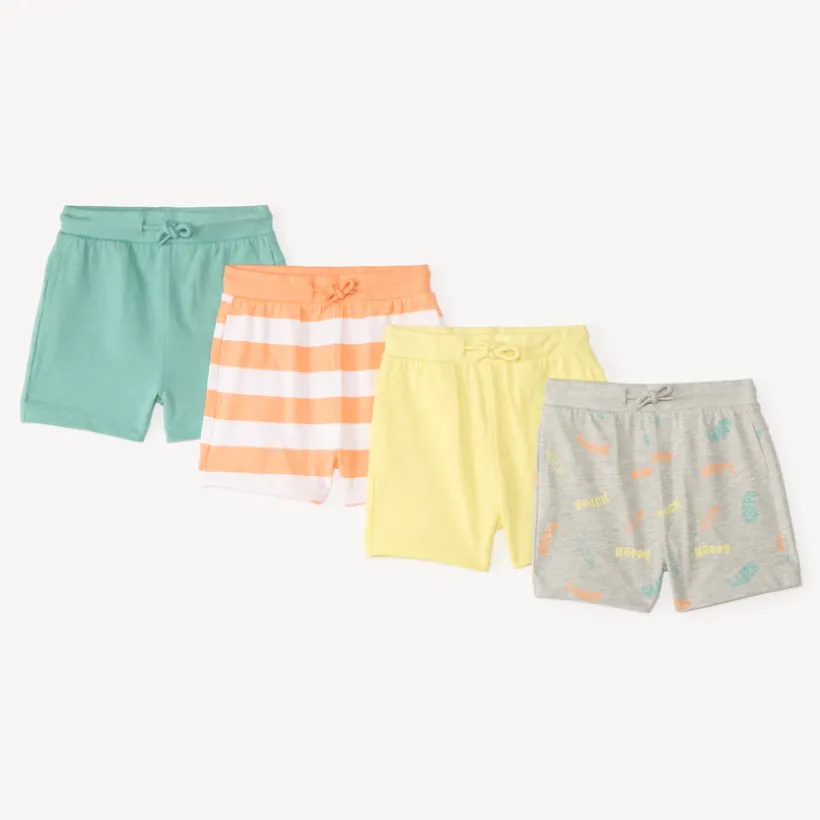 Lot de 4 bermudas en molleton fantaisie pour bébé garçon