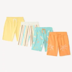 Lot de 4 bermudas fantaisie en maille pour garçon