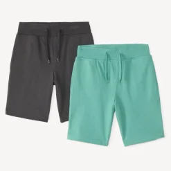 Lot de 2 bermudas unis en maille