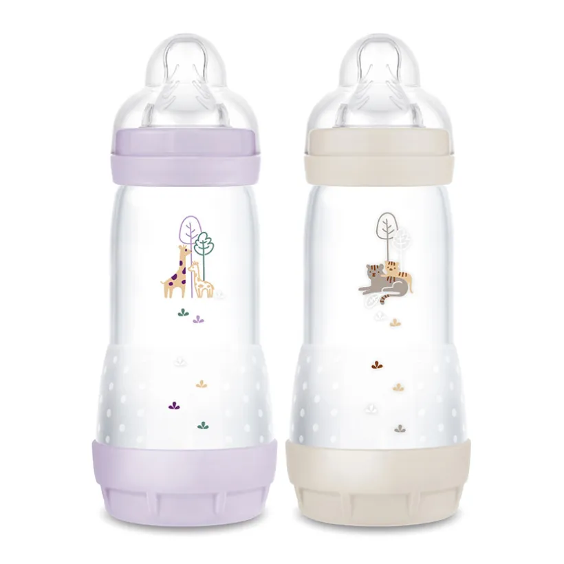 Lot de 2 biberon Easy Start anti-colique 320 ml lilas/sable