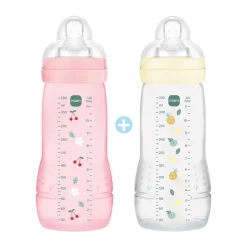 Lot de 2 biberons Easy Active débit rapide 330ml berry/pearl