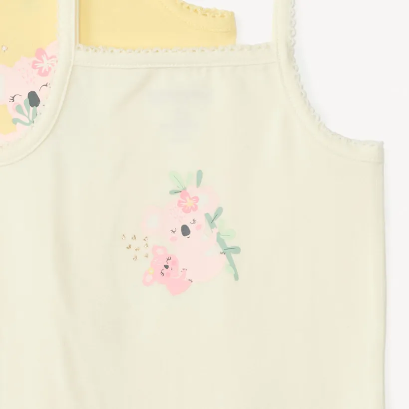 Lot de 7 bodies à bretelles motifs koala pour bébé fille