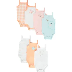 Lot de 7 bodies débardeurs fantaisie pour bébé fille