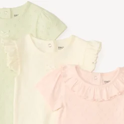 Lot de 3 bodies manches courtes unis pour bébé fille