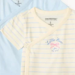 Lot de 7 bodies manches courtes motif nœud pour bébé fille ouverture différentes selon l'âge