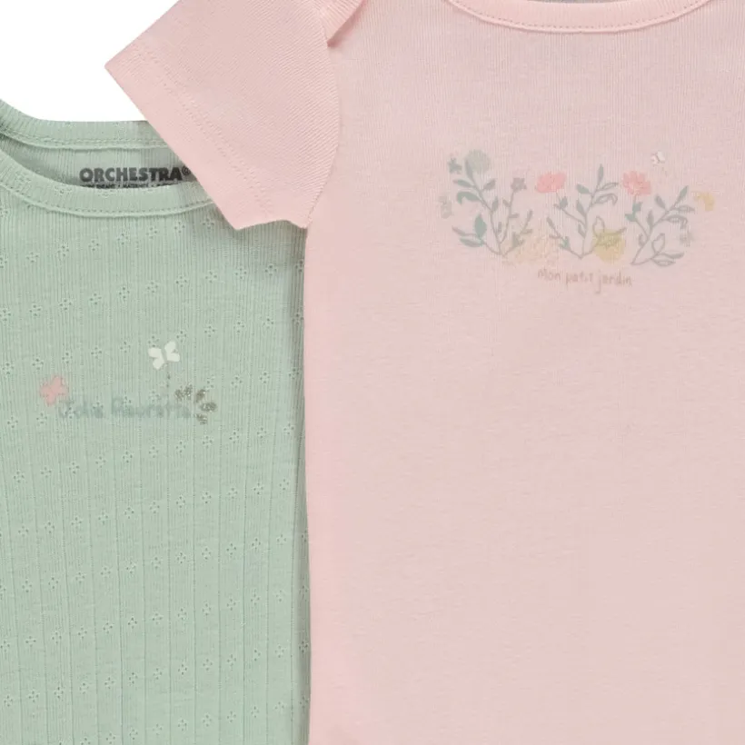 Lot de 5 bodies manches courtes motifs floraux pour bébé fille