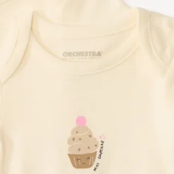 Lot de 7 bodies manches courtes print petit-déjeuner pour bébé fille