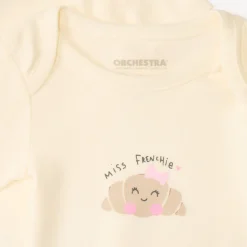 Lot de 7 bodies manches courtes print petit-déjeuner pour bébé fille