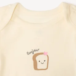 Lot de 7 bodies manches courtes print petit-déjeuner pour bébé fille