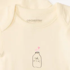 Lot de 7 bodies manches courtes print petit-déjeuner pour bébé fille