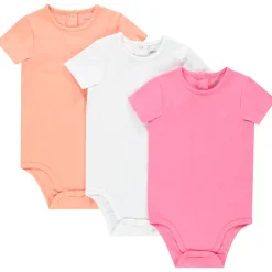 Lot de 3 bodies manches courtes unis pour bébé fille