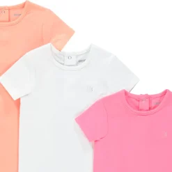 Lot de 3 bodies manches courtes unis pour bébé fille