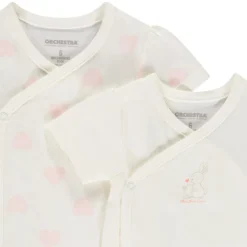 Lot de 2 bodies manches courtes fantaisie pour bébé fille