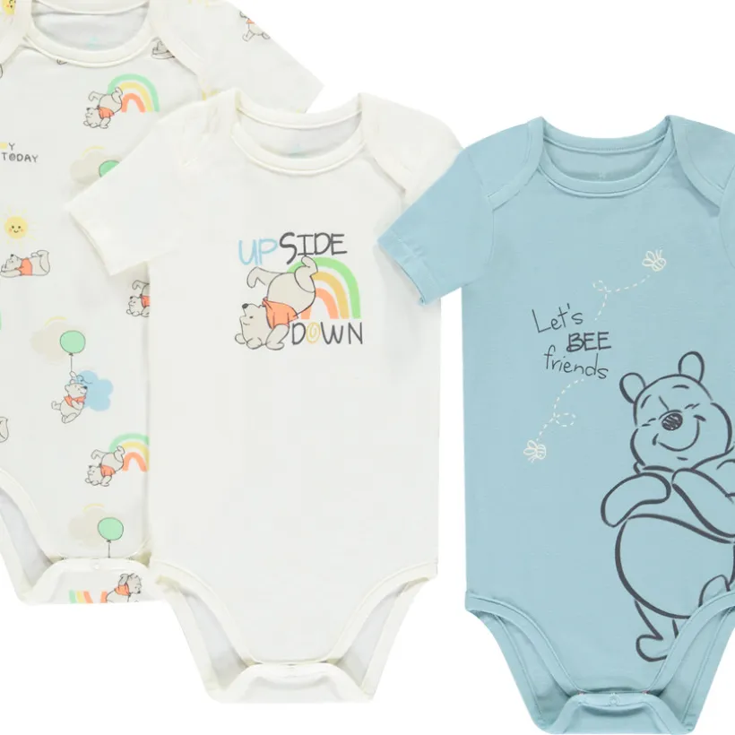 Lot de 7 bodies manches courtes motifs marins pour bébé garçon avec ouvertures différentes selon l'âge