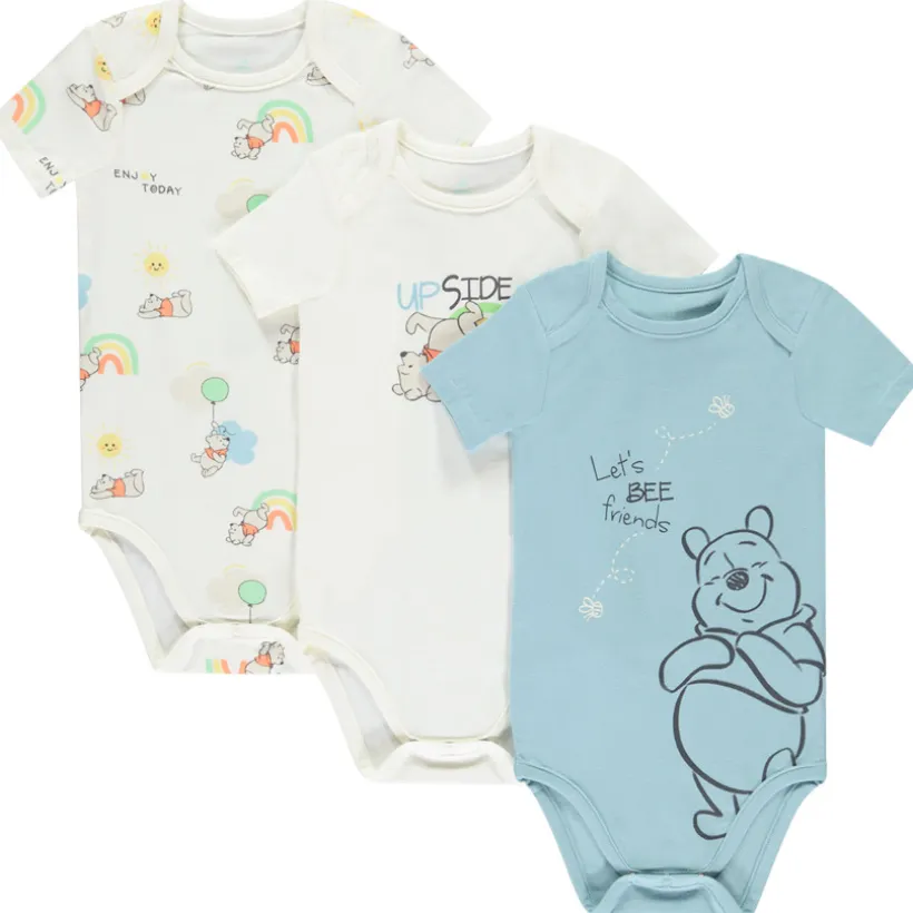 Lot de 7 bodies manches courtes motifs marins pour bébé garçon avec ouvertures différentes selon l'âge