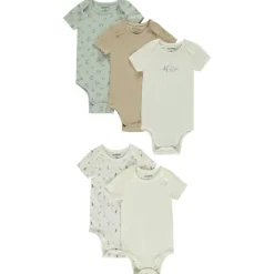 Lot de 5 bodies manches courtes fantaisie pour bébé