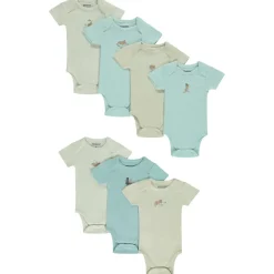 Lot de 7 bodies manches courtes print chat pour bébé