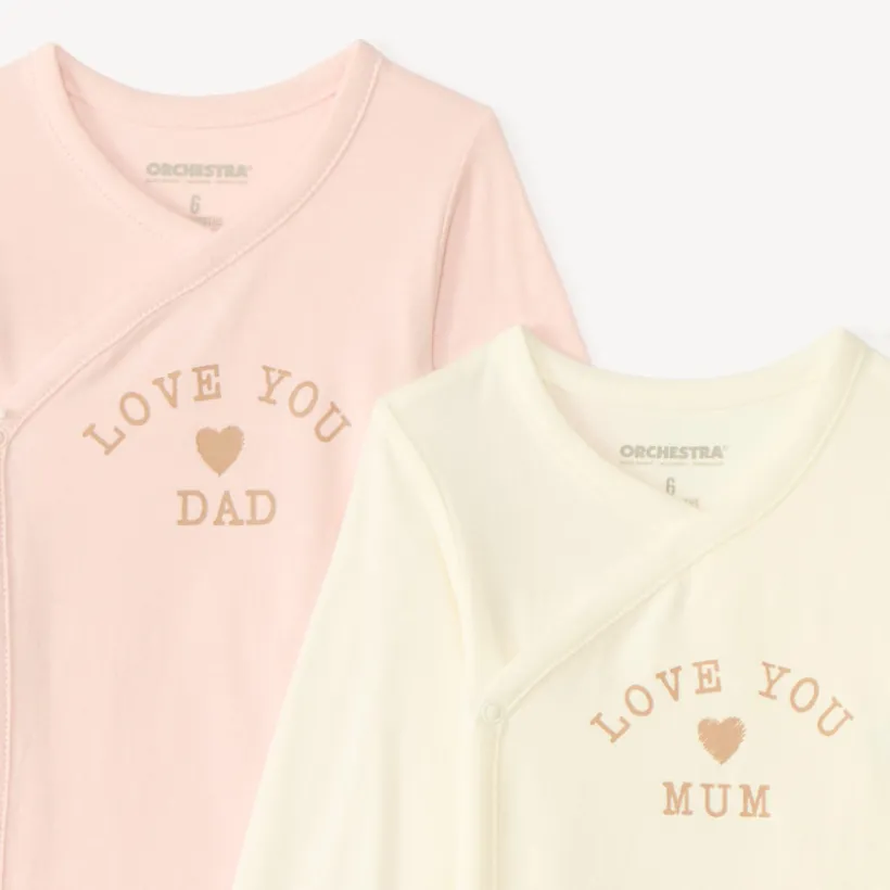 Lot de 2 bodies manches longues évolutifs pour bébé fille