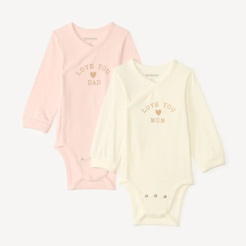 Lot de 2 bodies manches longues évolutifs pour bébé fille