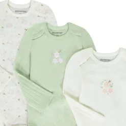 Lot de 7 bodies manches longues motifs fleurs/abeilles pour bébé fille avec ouvertures différentes selon l'âge
