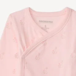 Lot de 2 bodies manches longues motifs lapins pour bébé fille