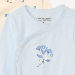 Lot de 2 bodies manches longues de Noël pour bébé fille avec ouvertures différentes selon l'âge