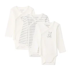 Lot de 3 bodies manches longues fantaisie pour bébé fille