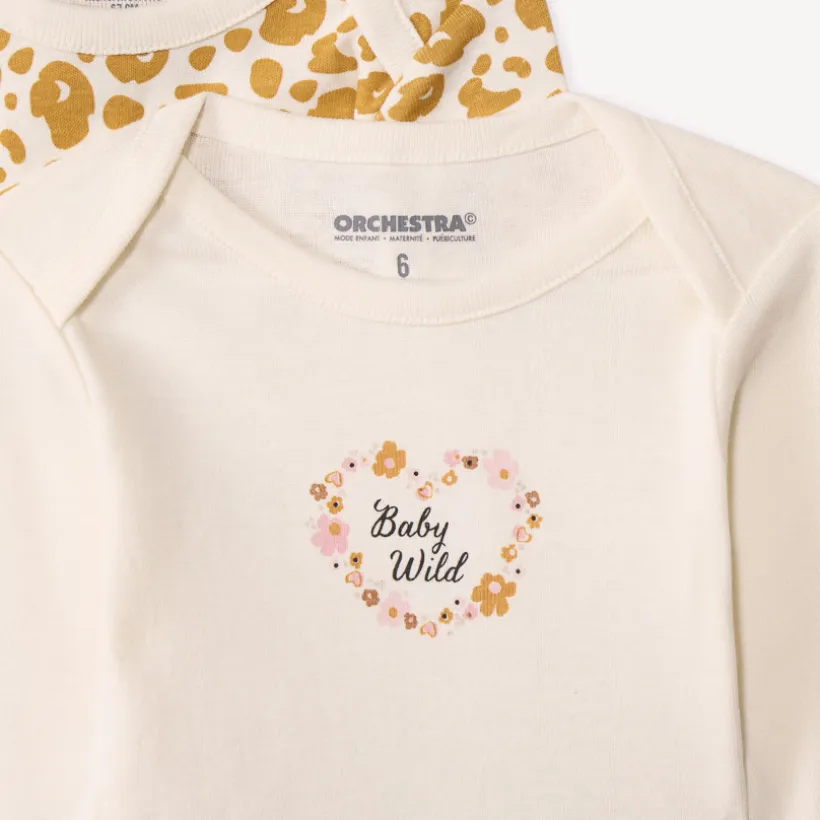 Lot de 7 bodies manches longues tachetés pour bébé fille