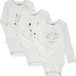 Lot de 3 bodies manches longues pour bébé (ouvertures différentes selon l'âge)