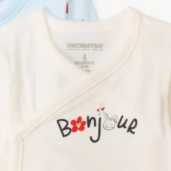 Lot de 7 bodies manches longues fantaisie pour bébé fille avec ouvertures différentes selon l'âge