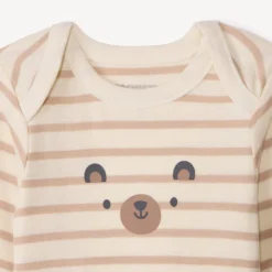 Lot de 5 bodies manches longues motifs oursons pour bébé