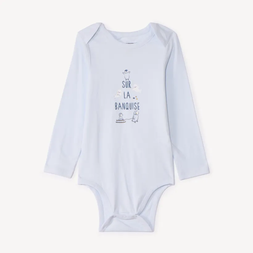 Lot de 7 bodies manches longues fantaisie pour bébé garçon avec ouvertures différentes selon l'âge