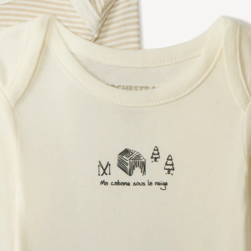 Lot de 7 bodies manches longues motifs ski pour bébé