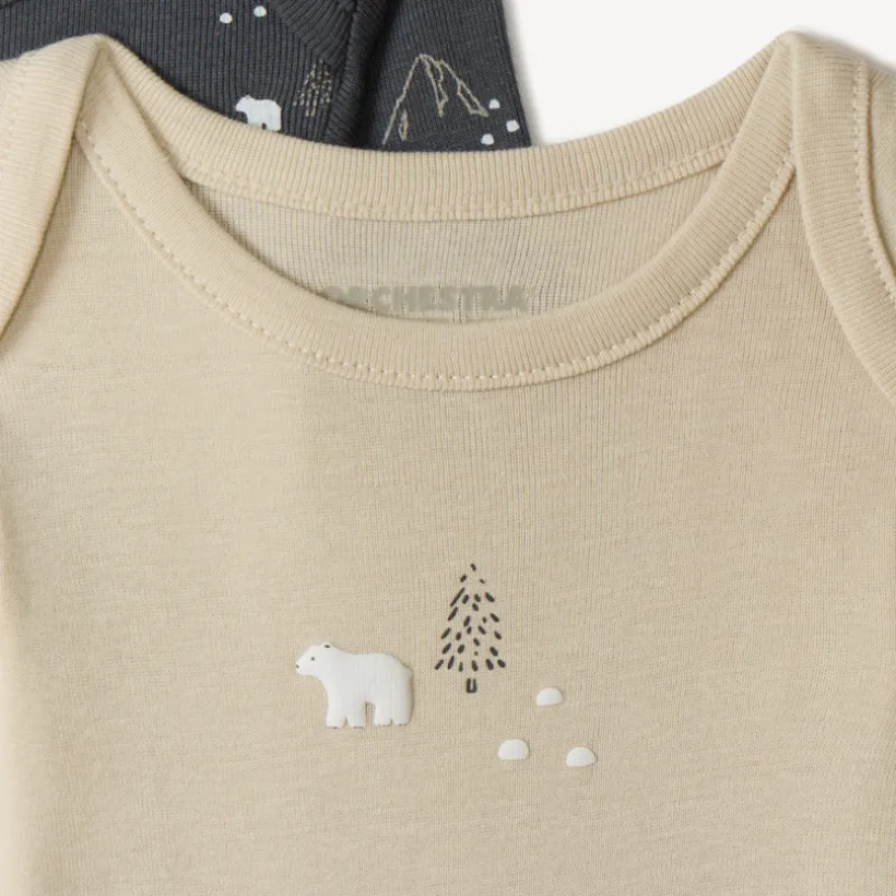 Lot de 7 bodies manches longues motifs ski pour bébé