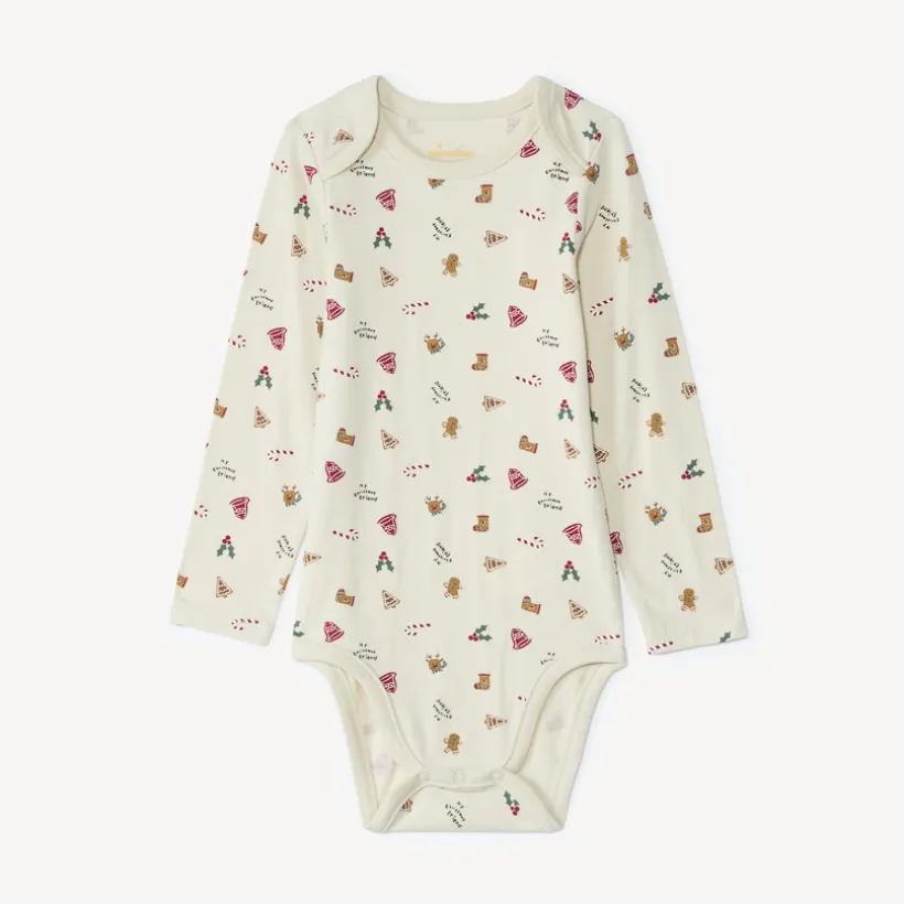 Lot de 2 bodies manches longues de Noël pour bébé garçon avec ouvertures différentes selon l'âge