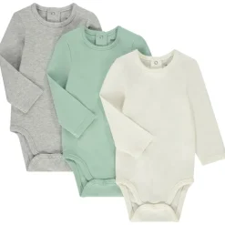 Lot de 3 bodies manches longues unis pour bébé