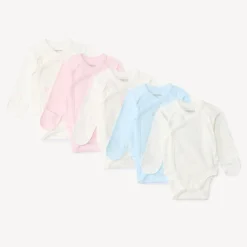 Lot de 7 bodies manches longues motifs Artic pour bébé garçon avec ouvertures différentes selon l'âge