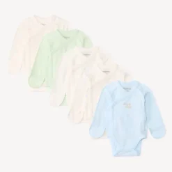 Lot de 5 bodies manches longues fantaisie pour bébé prématuré