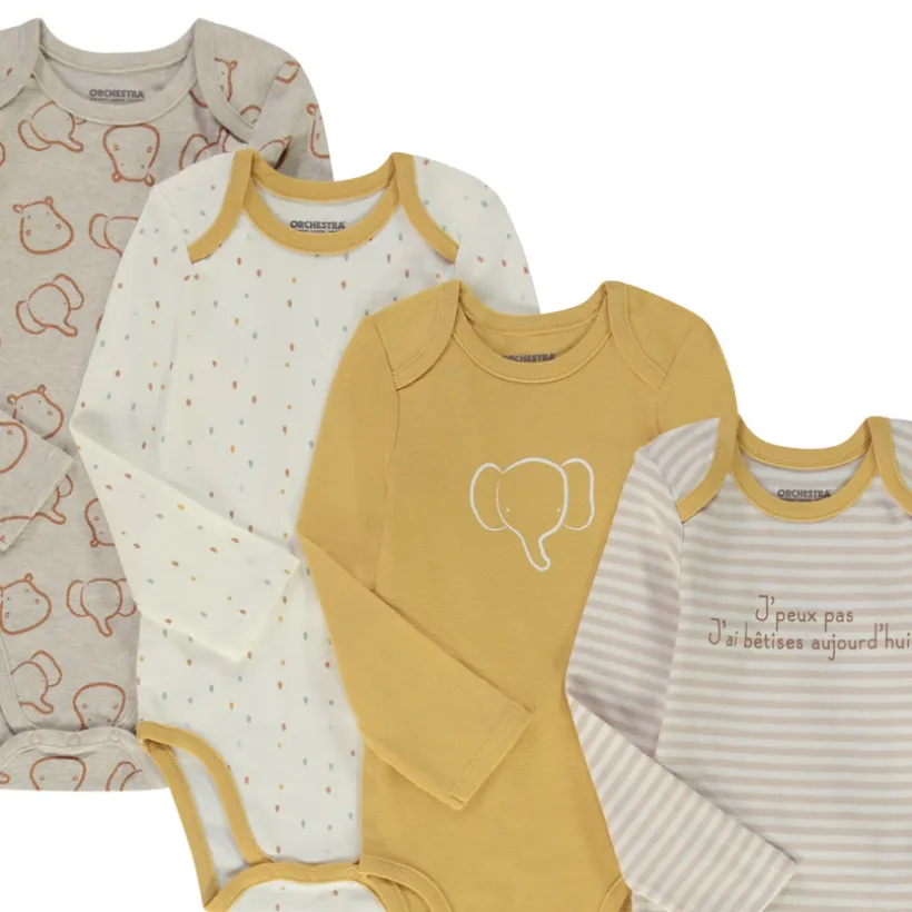 Lot de 7 bodies manches longues fantaisie pour bébé garçon