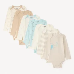 Lot de 7 bodies manches longues fantaisie pour bébé garçon