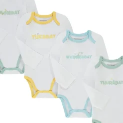 Lot de 7 bodies manches longues semainier pour bébé