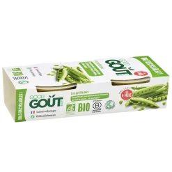 Lot de 2 bols de purée de petits pois 120g