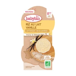 Lot de 2 bols de riz au lait vanille - 2 x 100 g