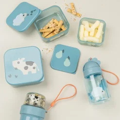 Lot de 3 boîtes à goûter Tiny Farm bleu