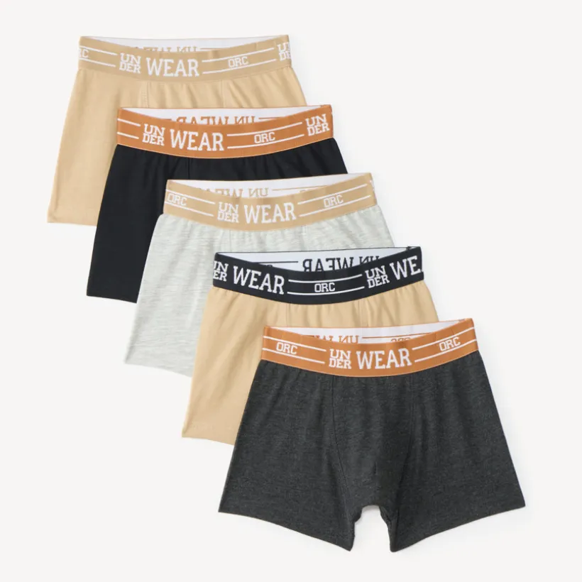Lot de 5 boxers uni garçon