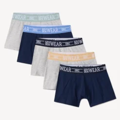 Lot de 5 boxers unis pour garçon