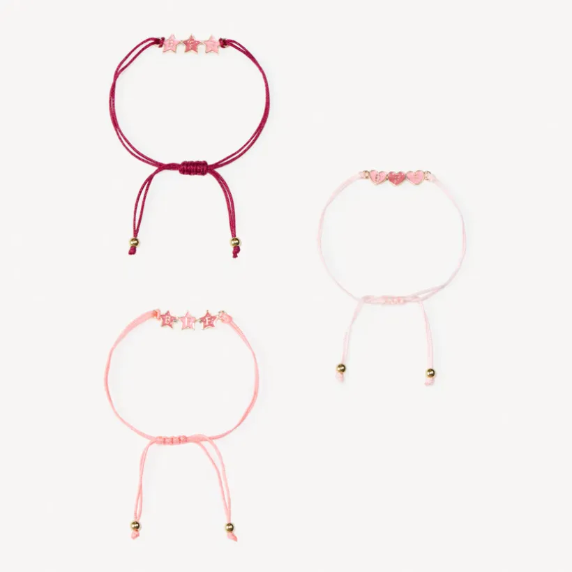 Lot de 3 bracelets à cordons réglables BFF pour fille