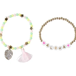 Lot de 2 bracelets fantaisie en perles pour fille