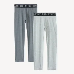 Lot de 2 caleçons longs unis pour garçon
